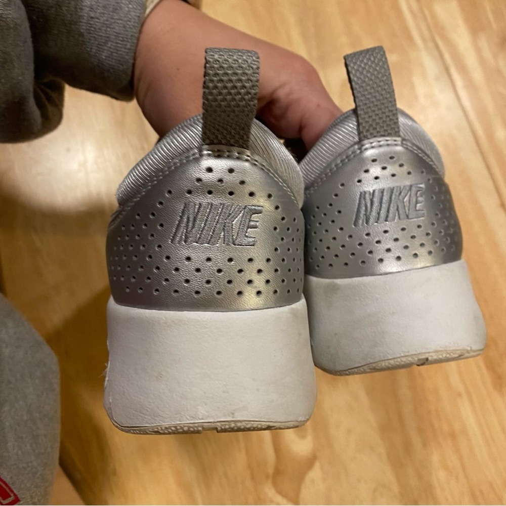 Nike Air Max Thea Silver Chrome Tennis Shoes - Picture 3 of 6